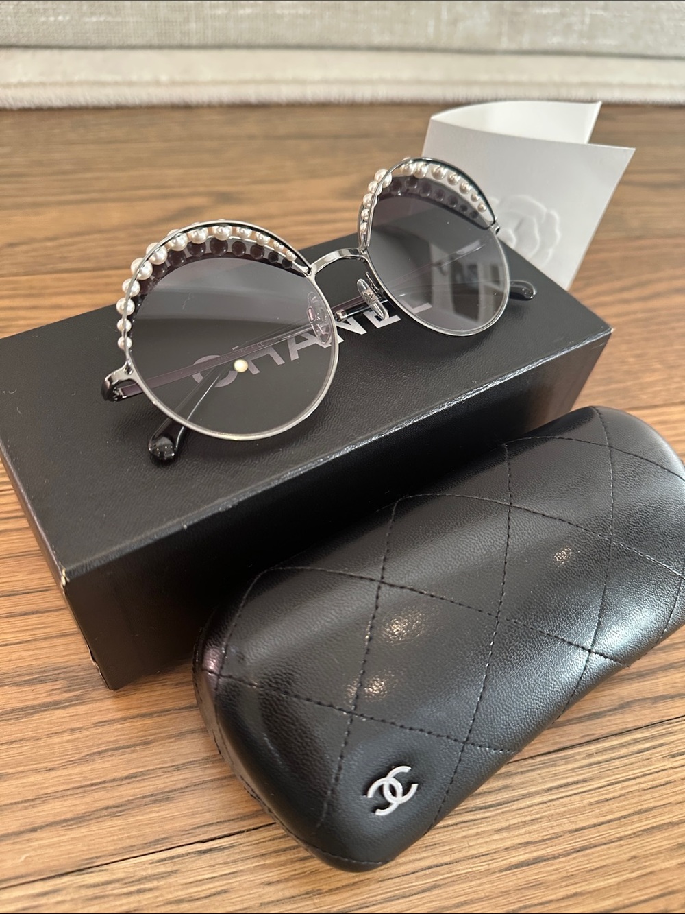 CHANEL Round Subglasses and Pearl Accents - Picture 10 of 11